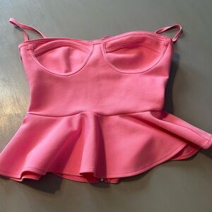 12th Love Pink Peplum Bustier Top. Size Small